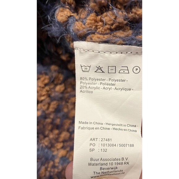 Yest Dutch Eyelash Sweater Super Soft Brown/Navy Blue Womens Size 8 (Medium) - Picture 4 of 6